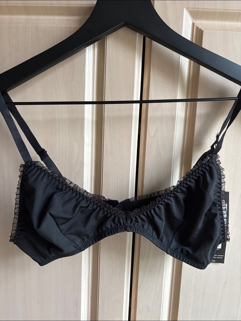 Electric Lingerie NWT Black Lace-Trim Bralette SMALL